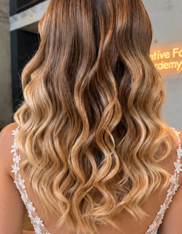 Weiche Wellen in Karamell-Blond