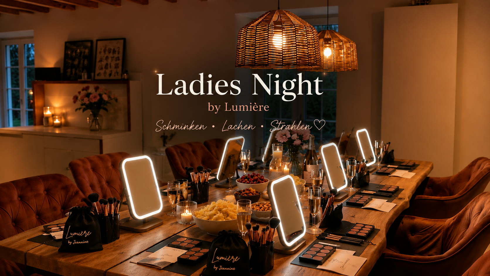 Ladies Night by Lumière — Schminken, Lachen, Strahlen. Gemütlicher Abend mit Schminkspiegeln, Pinseln, Paletten, Kerzen und Goodie Bags.